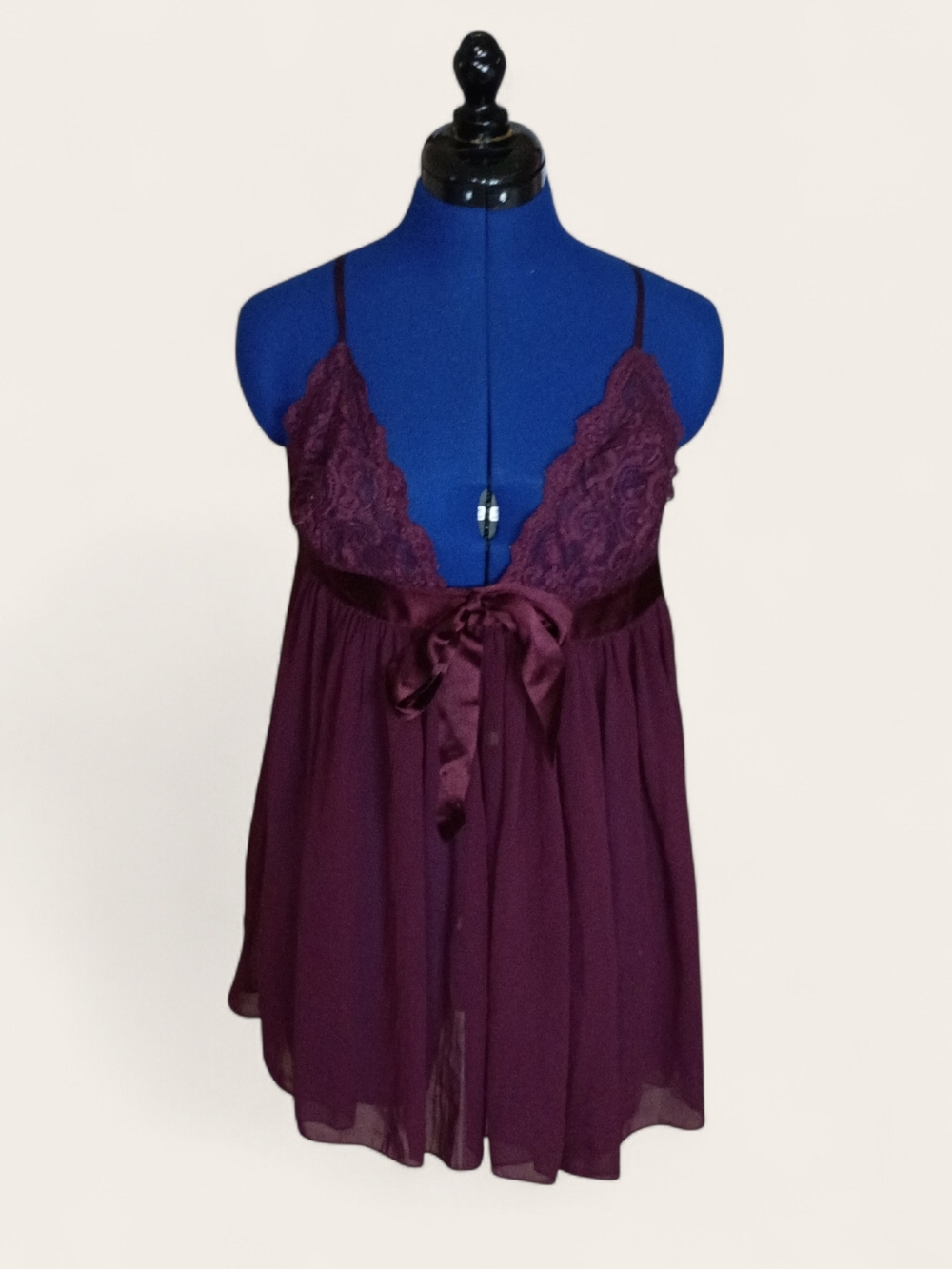Victoria's Secret Burgundy Lace Babydoll Lingerie